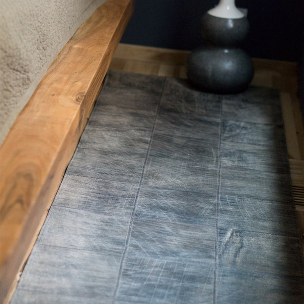 Espresso Scratched Leather Rugs
