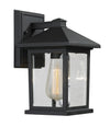 Portland 1 Light Outdoor Wall Light in Black Finish