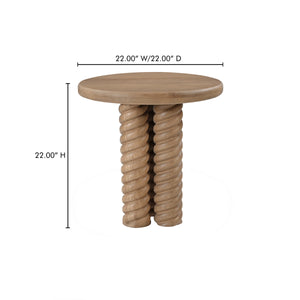 Treccia Side Table with Braided Base in Natural Oak