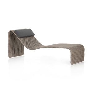 Paige Outdoor Woven Chaise Lounge In Brown