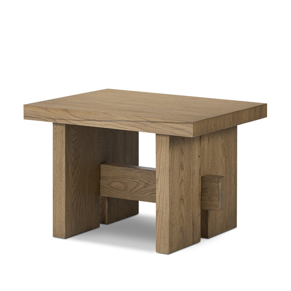Isaac End Table In Rubbed Light Oak Veneer
