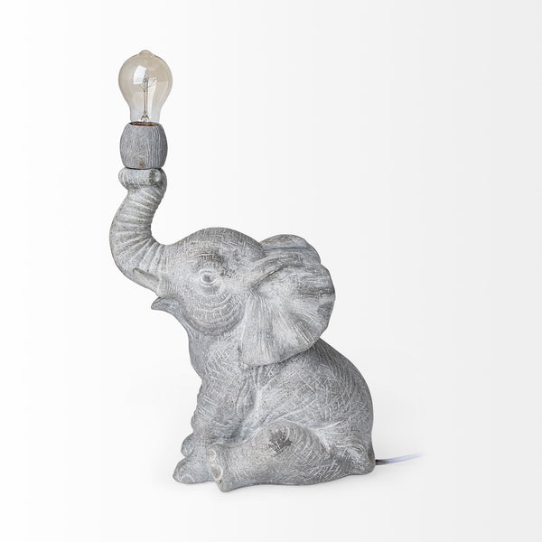 Tantor (15.9"H) Gray Resin Elephant Calf Table Lamp