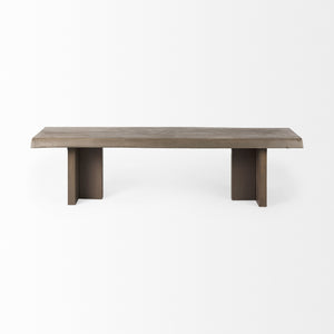 Konstantin 70.0 x 18.0 x 18.0 Medium Brown Wood W/ Live Edge Bench
