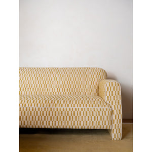 Leo Sofa in Chartreuse with Curved Back