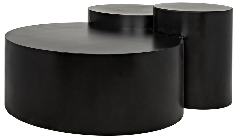 Ella Industrial Steel Coffee Table in Matte Black
