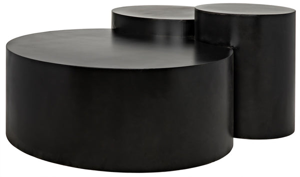 Ella Industrial Steel Coffee Table in Matte Black