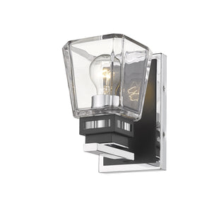 Jackson 1 Light Wall Sconce in Chrome + Matte Black Finish