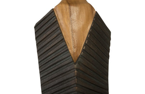 Vested Male Sculpture, Natural/Black Copper, Large
