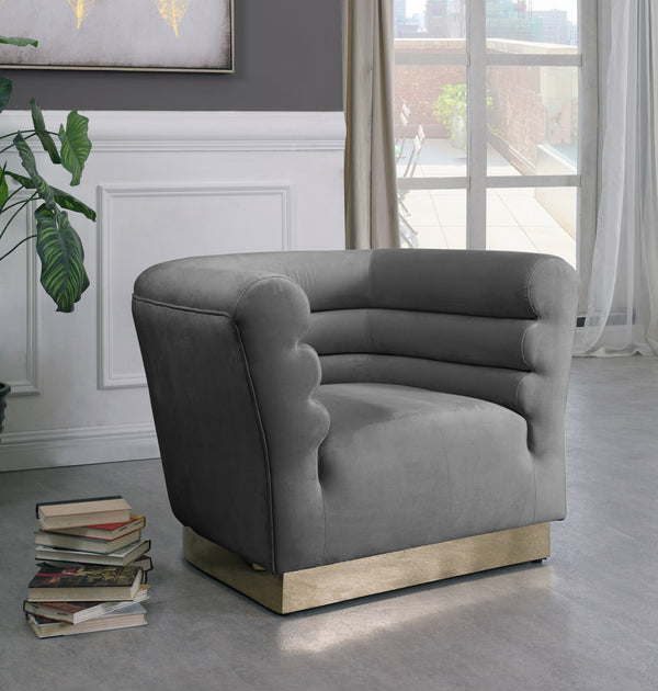 Clarence Chair In Grey Velvet