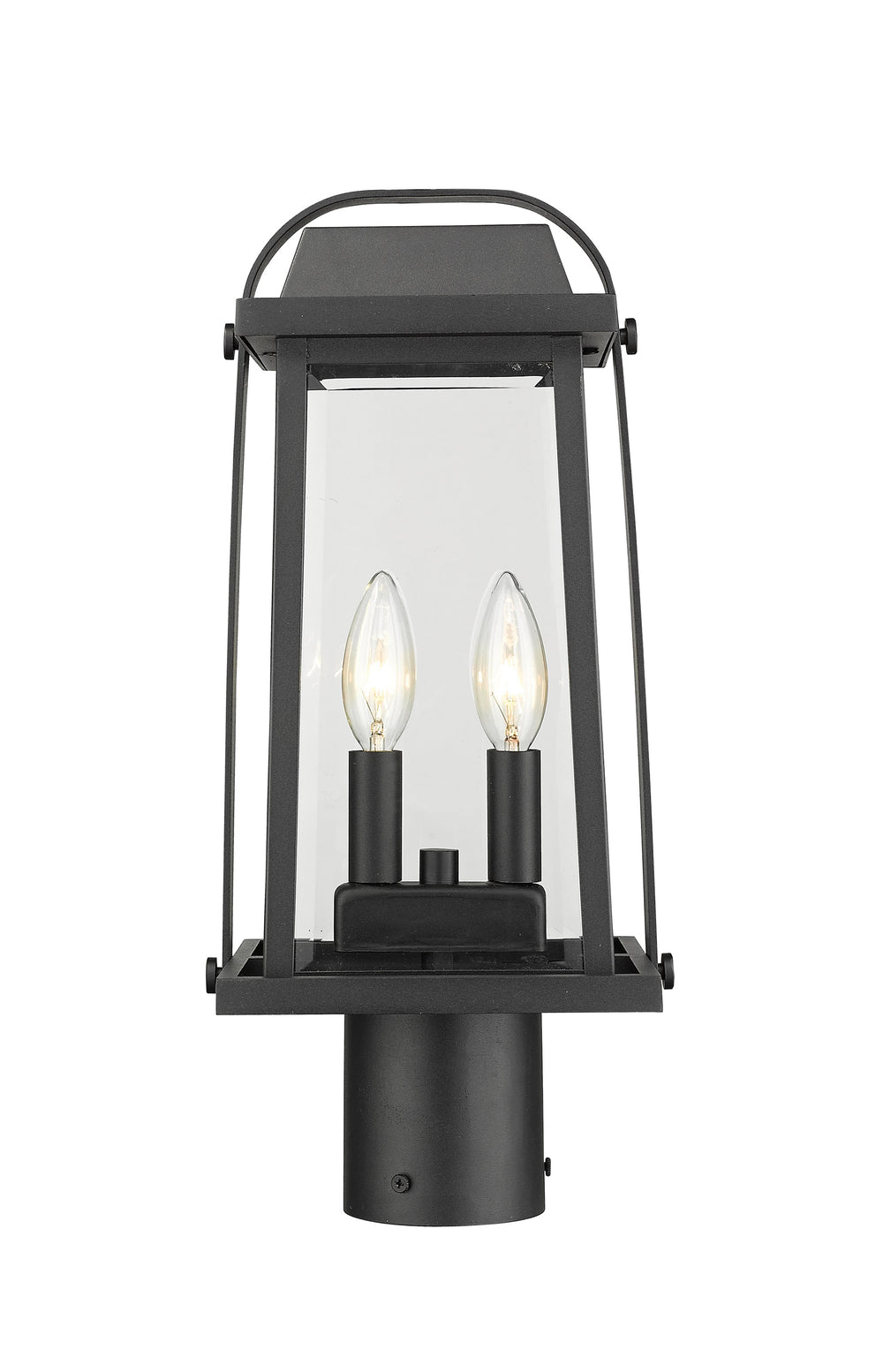 Millworks 2 Light Outdoor Post Mount Fixture in Black Finish