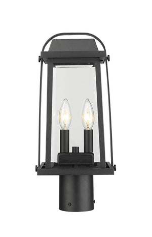 Millworks 2 Light Outdoor Post Mount Fixture in Black Finish