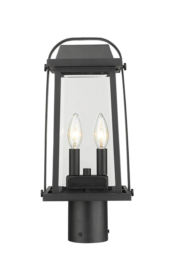 Millworks 2 Light Outdoor Post Mount Fixture in Black Finish