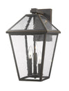 Talbot 3 Light Outdoor Wall Sconce in Rubbed Bronze Finish