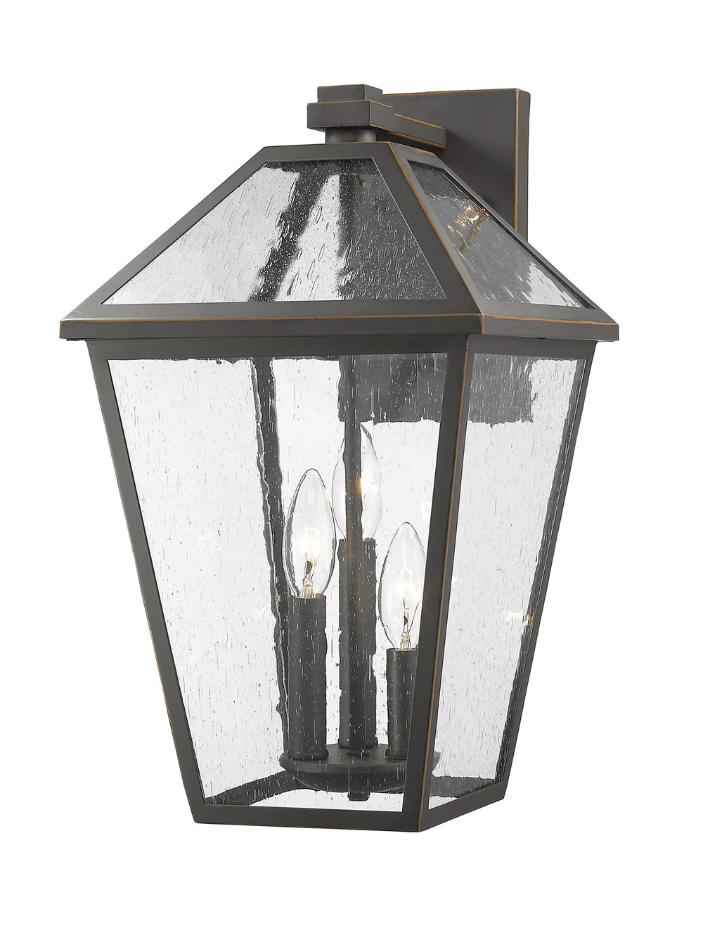 Talbot 3 Light Outdoor Wall Sconce in Rubbed Bronze Finish