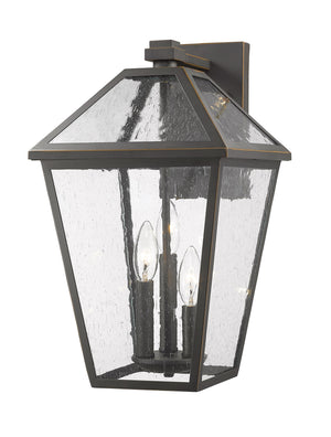 Talbot 3 Light Outdoor Wall Sconce in Rubbed Bronze Finish