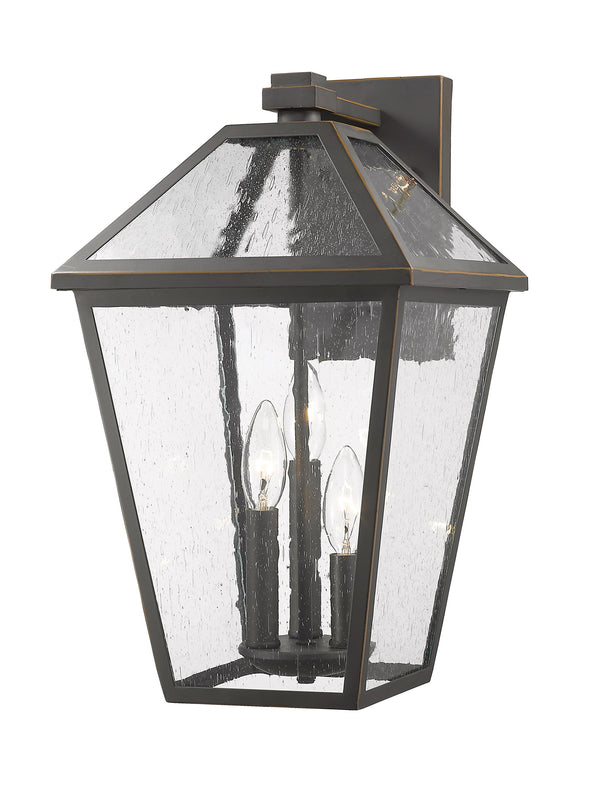 Talbot 3 Light Outdoor Wall Sconce in Rubbed Bronze Finish