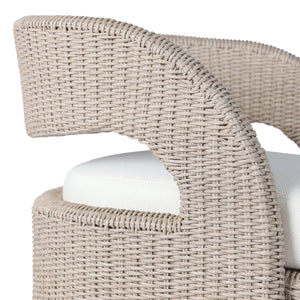 Hawkins Outdoor Swivel Chair in Vintage White