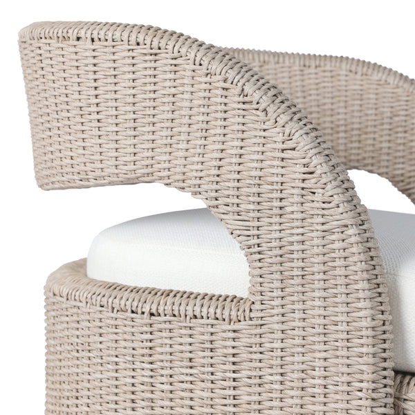 Hawkins Outdoor Swivel Chair in Vintage White
