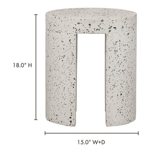 Moe's Lyon Outdoor Stool White Terrazzo