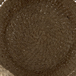 Hayes 17.7L x 17.7W x 11.8H (Set of 2) Medium Brown Seagrass Round Basket with Stripe Pattern