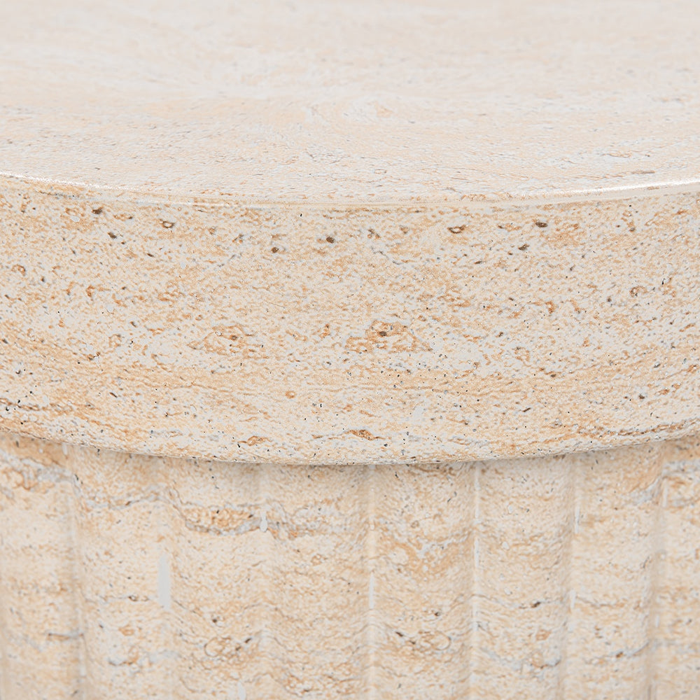 Selah Outdoor Stool in Beige - Stain-Resistant Concrete