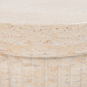 Selah Outdoor Stool in Beige - Stain-Resistant Concrete