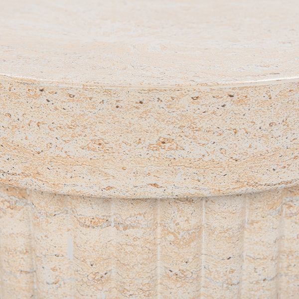 Selah Outdoor Stool in Beige - Stain-Resistant Concrete