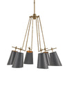Jean-Louis Chandelier In Old Brass & Marbella Black & Contemporary Gold Leaf