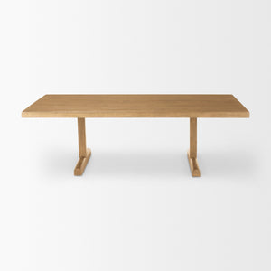 Viktor 55"L Light Brown Solid Wood Coffee Table