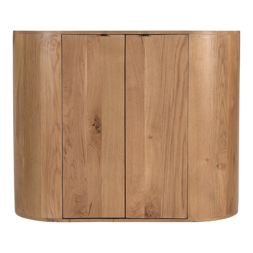 Moe's Theo Natural Oak Curved Cabinet