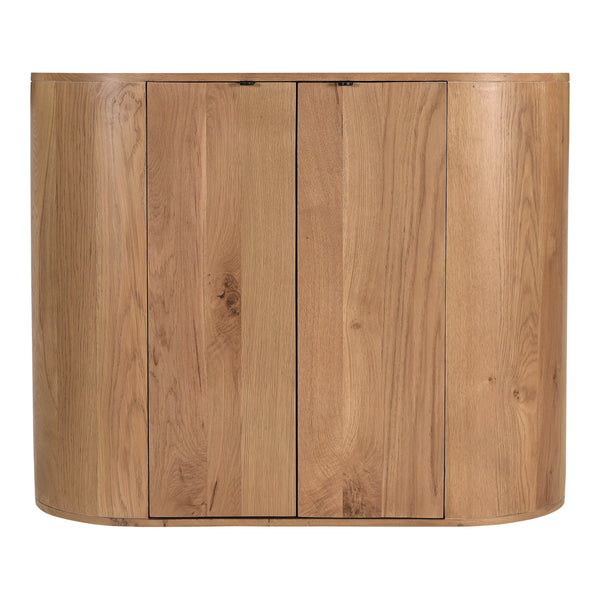Moe's Theo Natural Oak Curved Cabinet