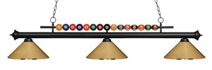 Shark 3 Light Billiard Light in Matte Black Finish