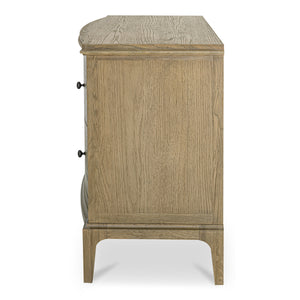 Moe's Sadie Nightstand with Curved Design in Brown