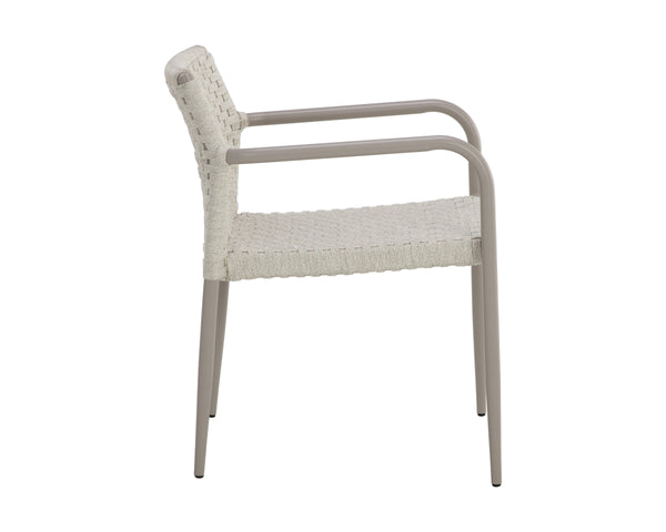 CASELLA STACKABLE DINING ARMCHAIR - GREIGE - CREAM
