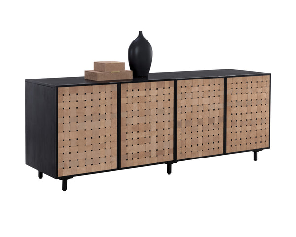 OMARI SIDEBOARD - LARGE - SUEDE LIGHT TAN LEATHER