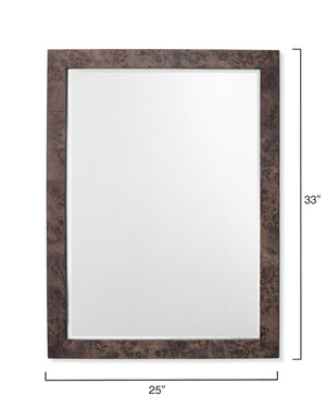Chandler Rectangle Wood Wall Mirror, Charcoal