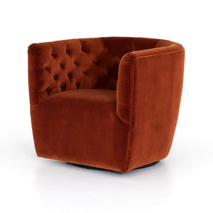 HANOVER TUFTED SWIVEL CHAIR-SAPPHIRE RUST