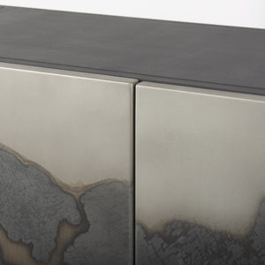 Roxdale 82.0L x 18.0W x 29.0H Acid Wash Metal Sideboard