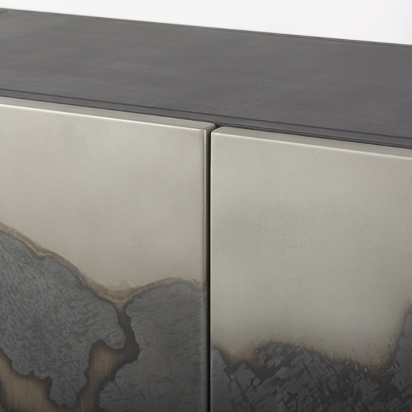 Roxdale 82.0L x 18.0W x 29.0H Acid Wash Metal Sideboard