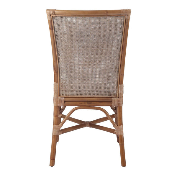 Tatum Rattan Side Chair In Canary Brown