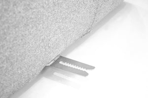 SCOOP Fabric Sectional in heather grey fabric 5pcs