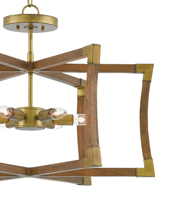 Bastian Small Lantern In Chestnut & Brass