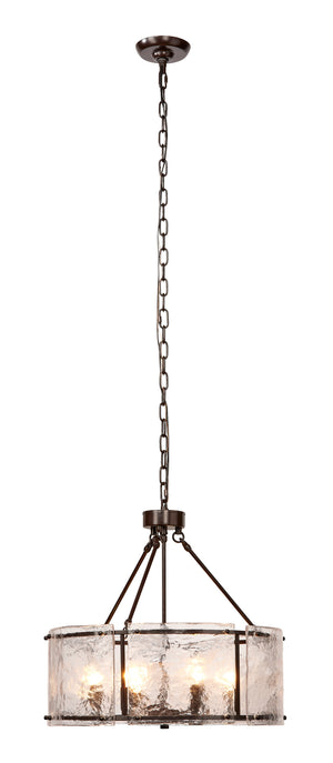 Glenn Large Round Metal 6-Light Chandelier, Bronze