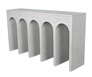 Bridge Console in White Wash Mahogany and Veneer