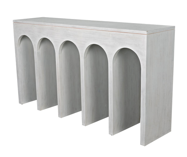 Bridge Console in White Wash Mahogany and Veneer