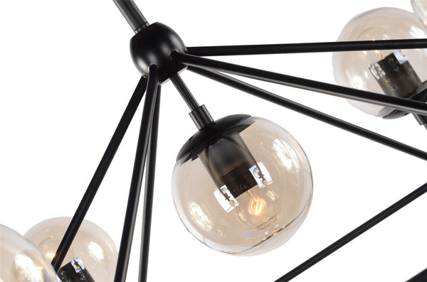 Hodge Pendant Lamp In Black /Cognac Glass