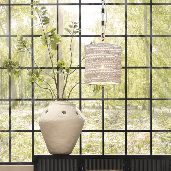 Strand Wood Beaded 1-Light Pendant