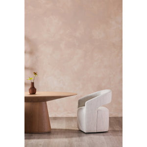 Moe's Barrow Rolling Dining Chair in White Mist