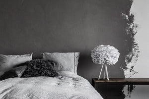 Eos 26" H Table Lamp in Grey with White Base