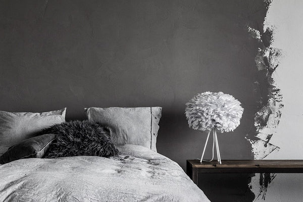 Eos 26" H Table Lamp in Grey with White Base